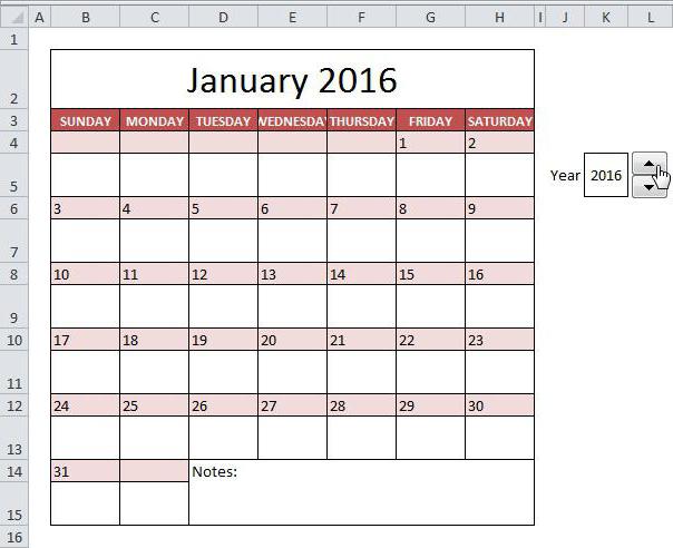 كيفية عمل تقويم في Excel باستخدام قالب